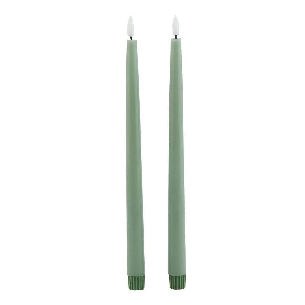Harper Set of 2 Sage LED Wax Dinner Candles