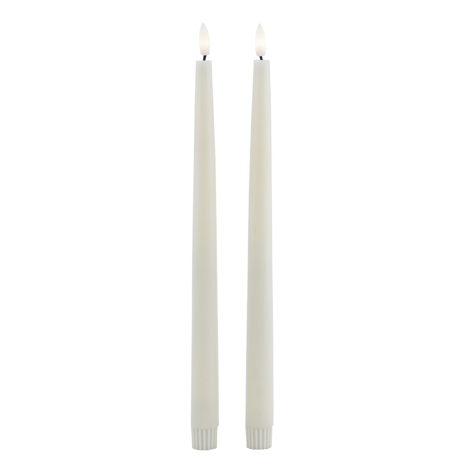 Harper Set of 2 Taupe LED Wax Dinner Candles