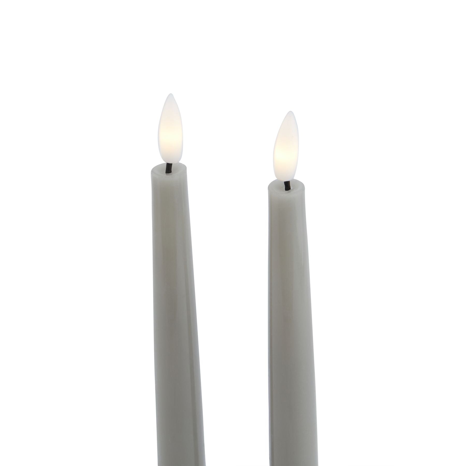 Harper Set of 2 Grey LED Wax Dinner Candles