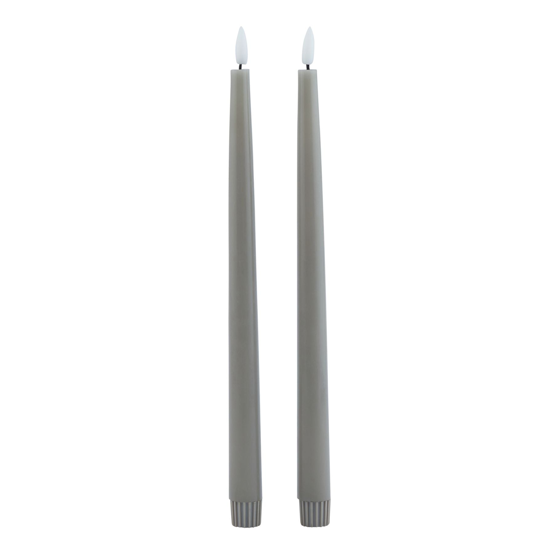 Harper Set of 2 Grey LED Wax Dinner Candles
