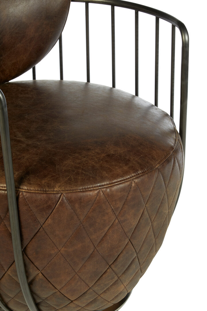Loft Wire Swivel Chair - Brown