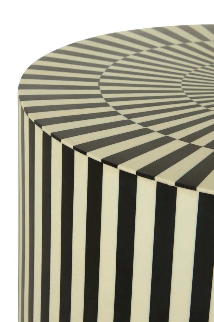Monroe Stool - Ivory & Black