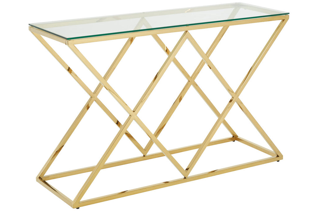Luma Gold Finish Console Table