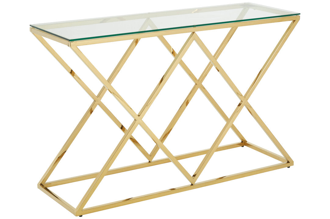 Luma Gold Finish Console Table