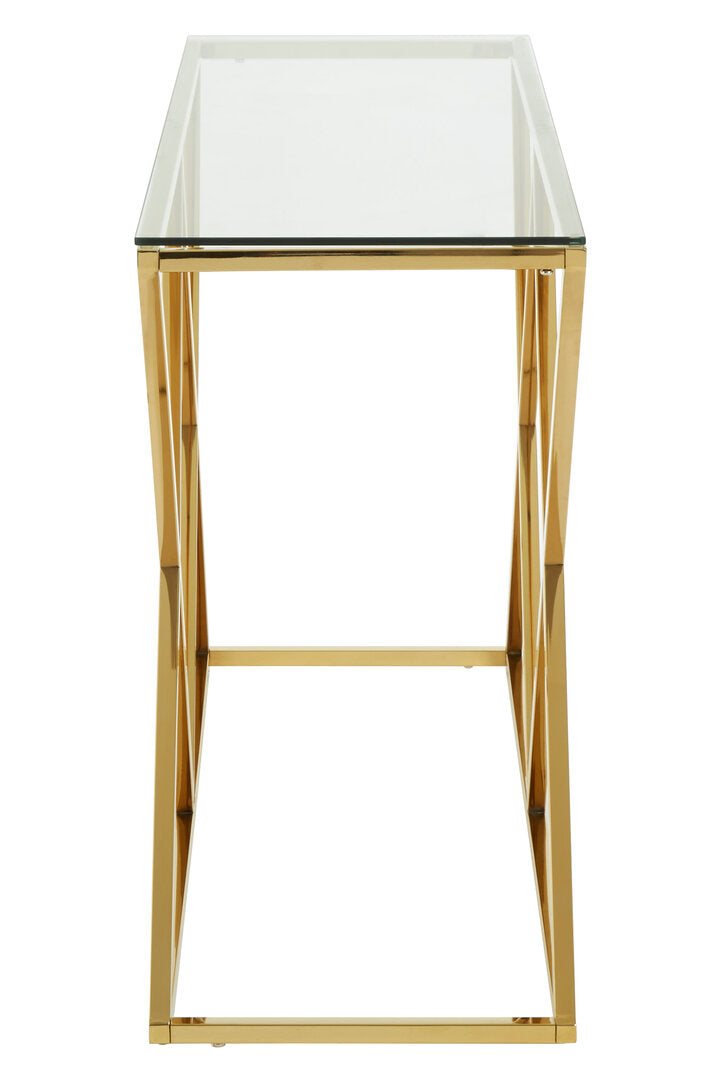 Luma Gold Finish Console Table