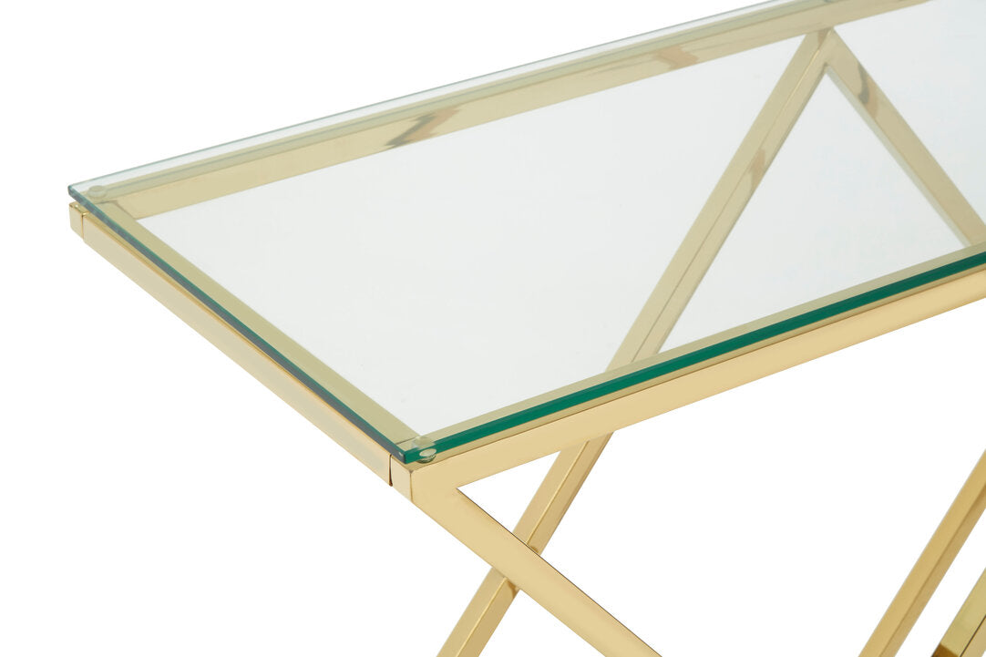 Luma Gold Finish Console Table