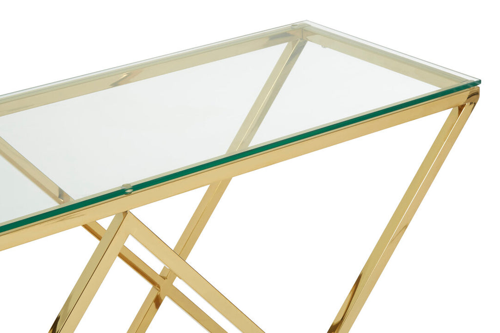 Luma Gold Finish Console Table