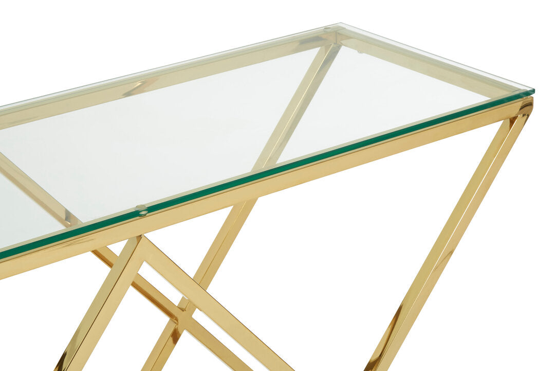 Luma Gold Finish Console Table