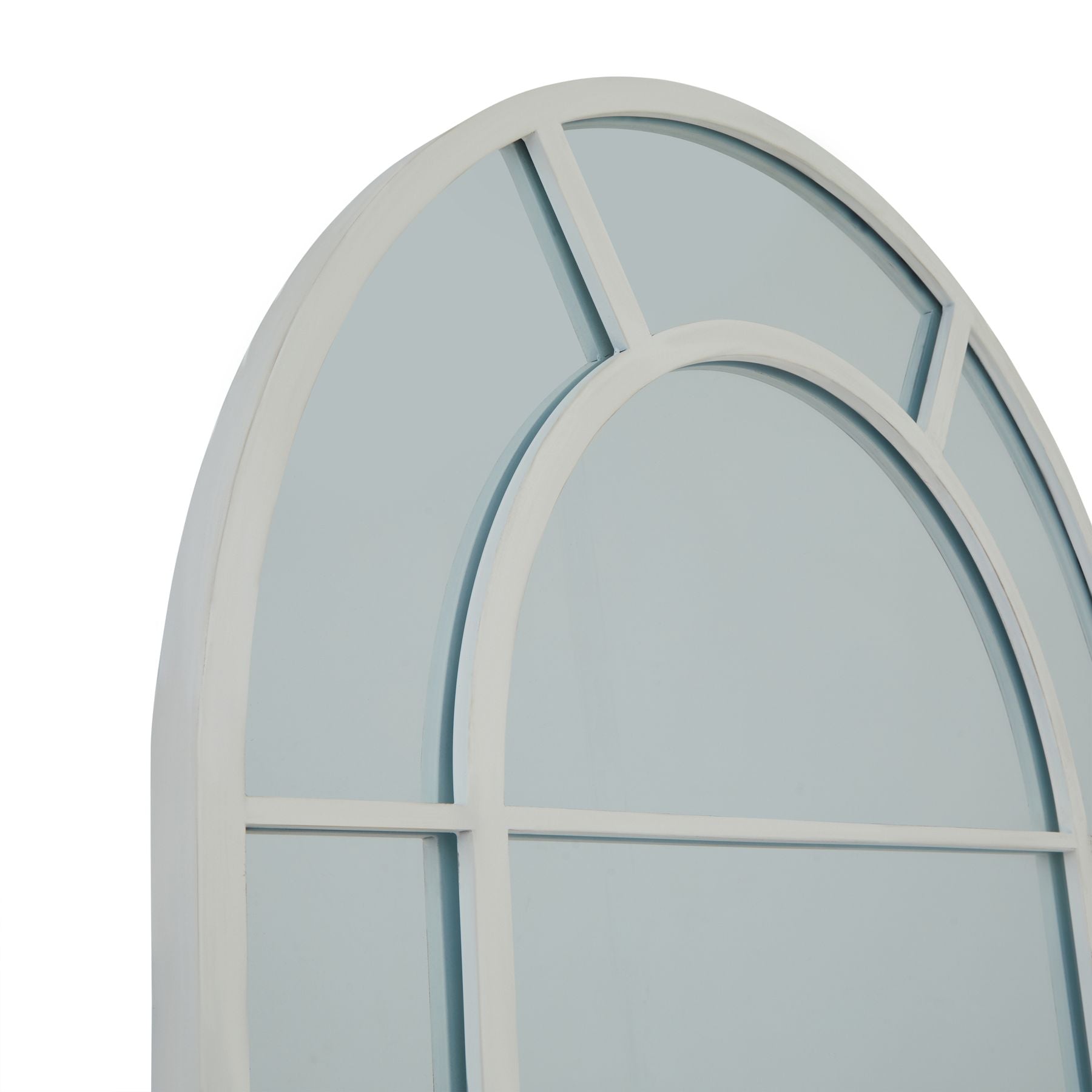 Sabine White Arched Window Mirror - Large