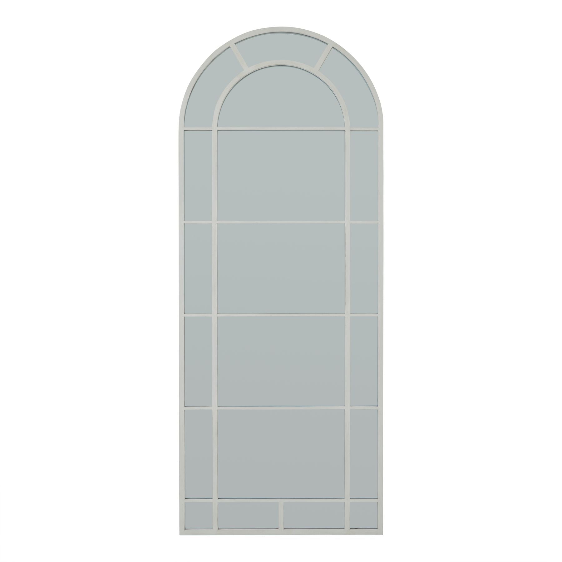 Sabine White Arched Window Mirror - Large