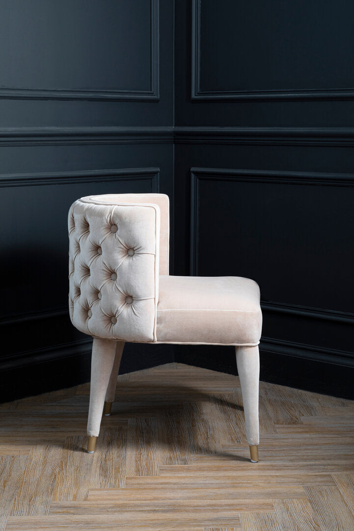 Siena Velvet Dining Chair - Beige