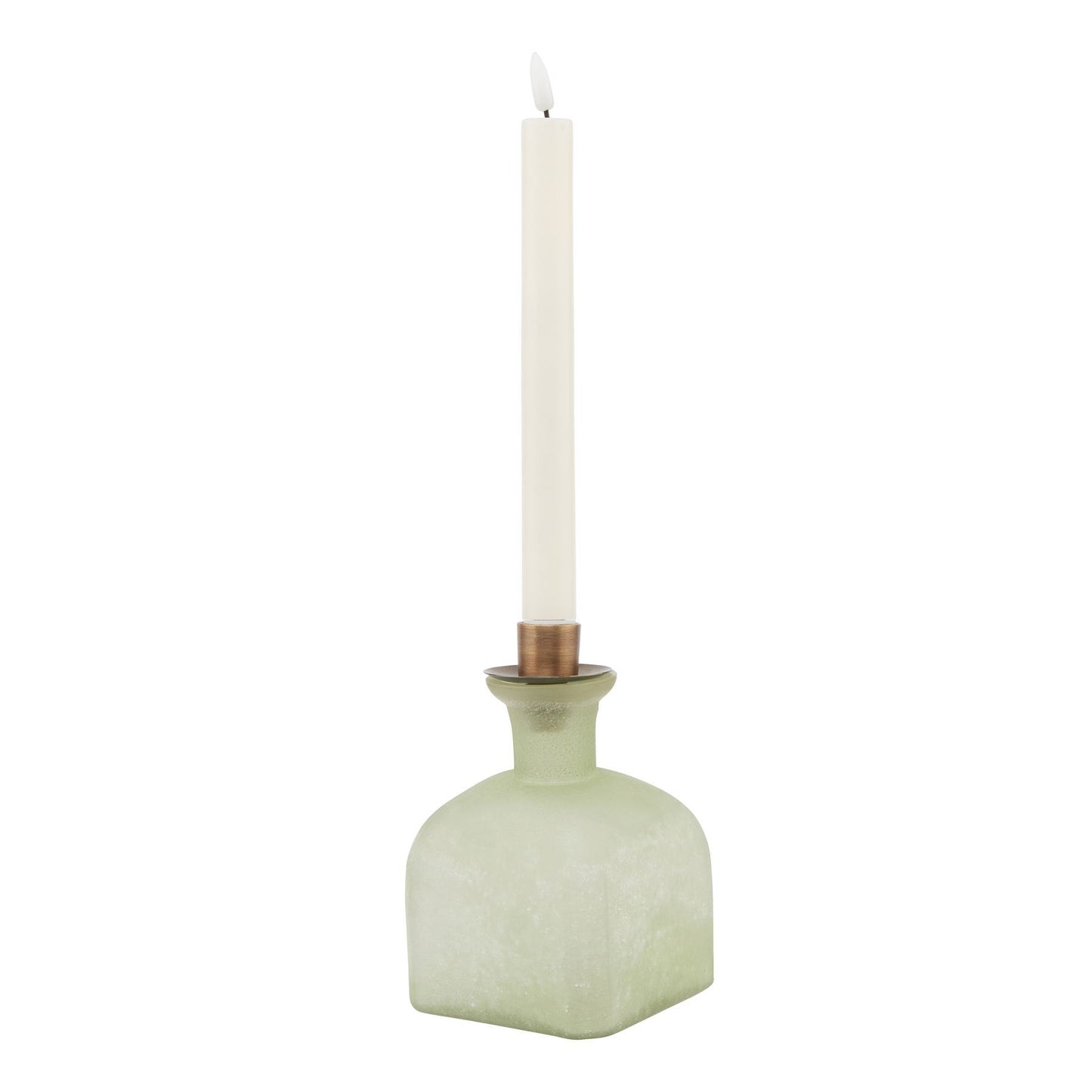 Muse Sage & Brass Candle Holder Vase -  Medium