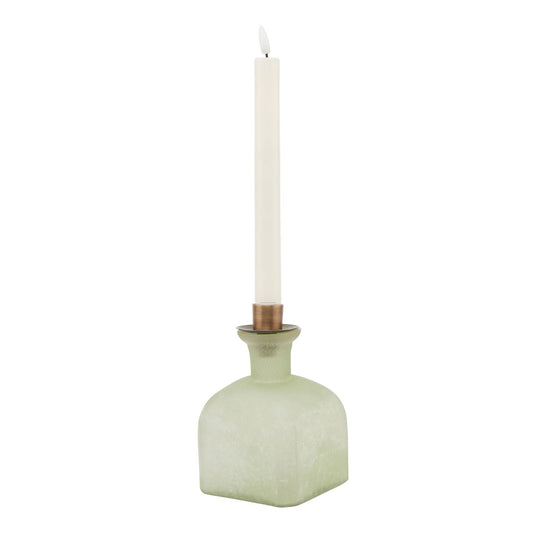Muse Sage & Brass Candle Holder Vase -  Medium