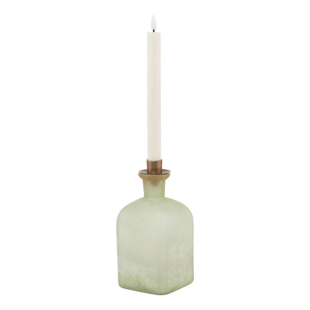 Muse Sage & Brass Candle Holder Vase - Large