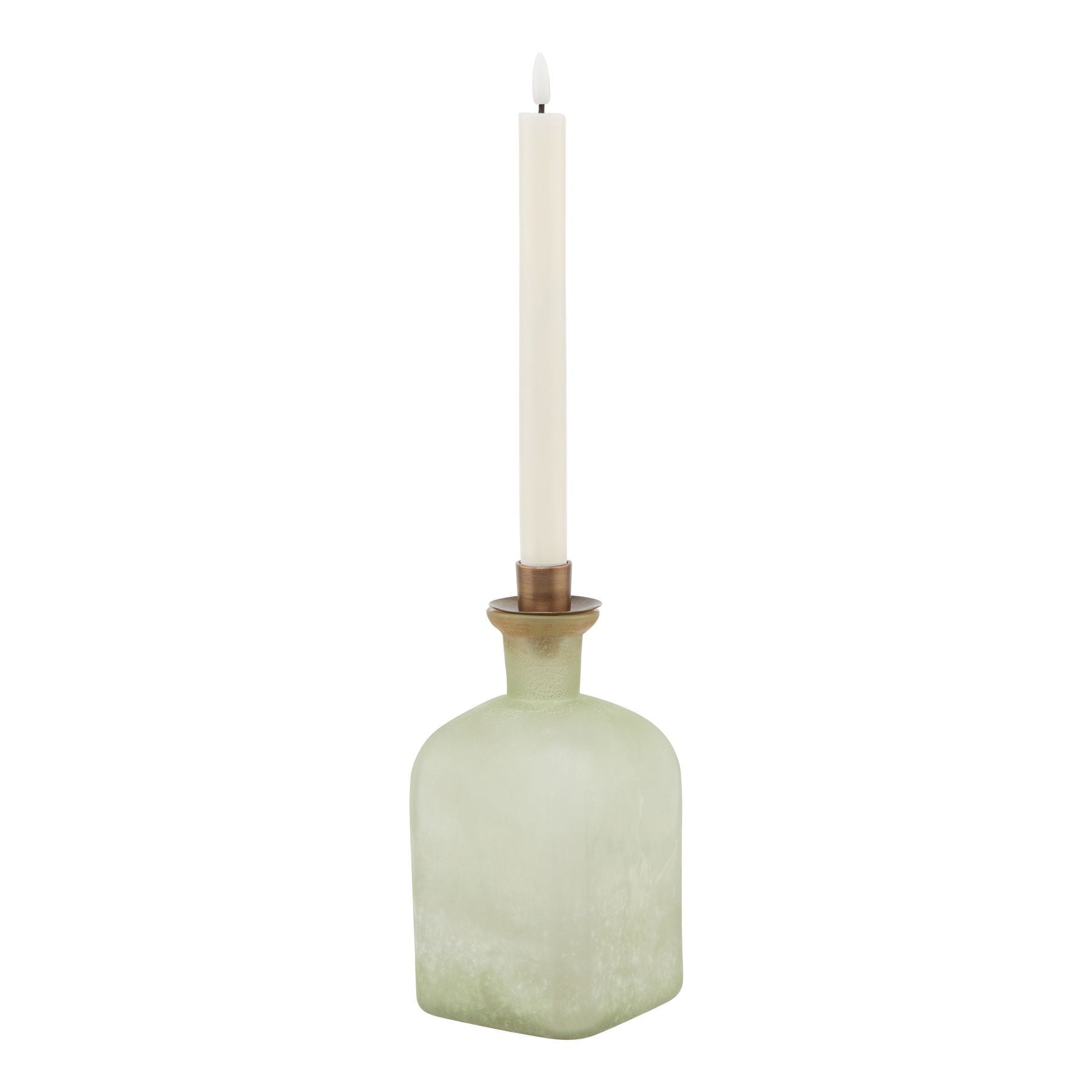 Muse Sage & Brass Candle Holder Vase - Large