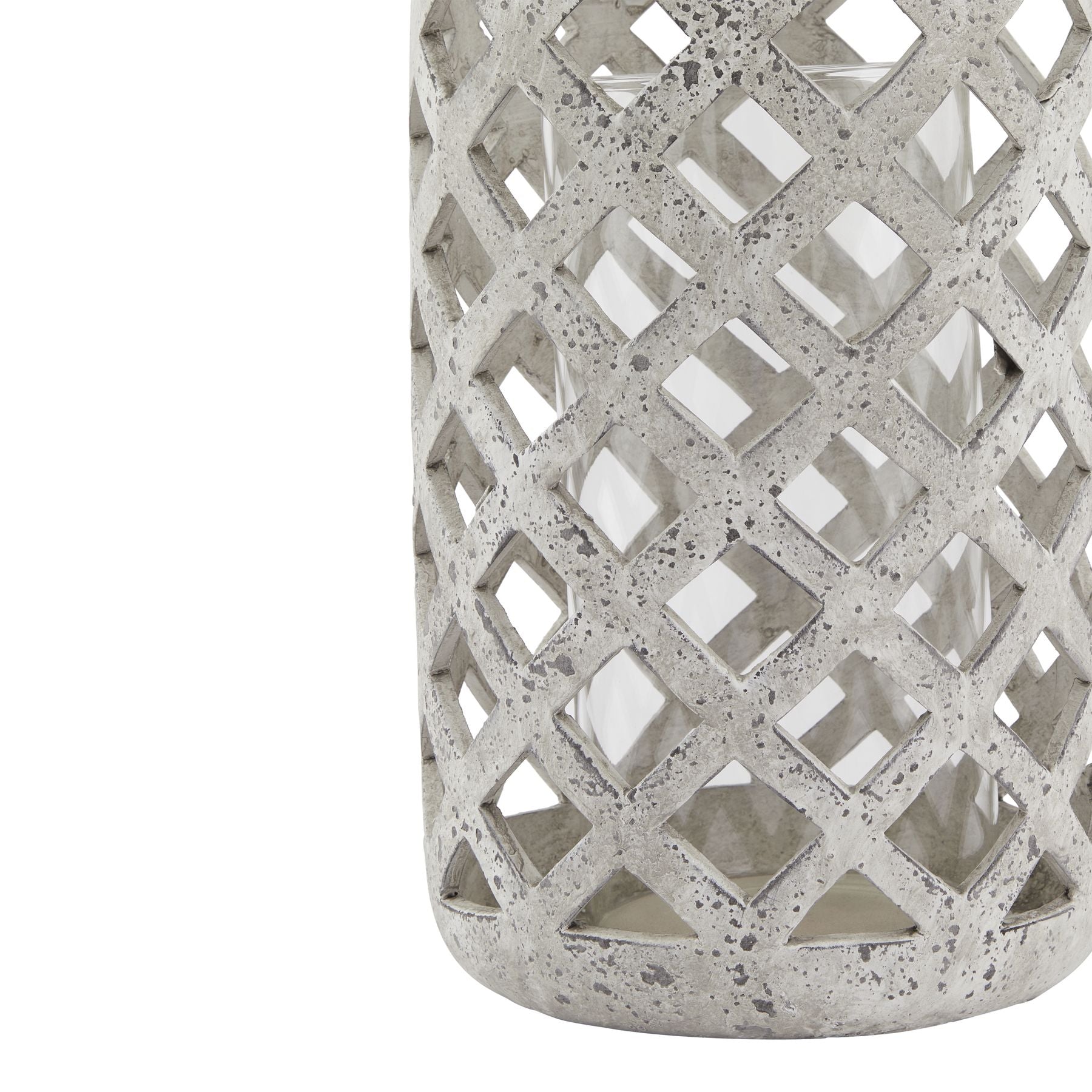 Esmara Grey Stone Effect Hurricane Lantern - Large