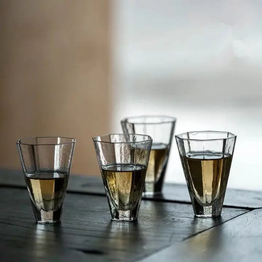 Gohobi Handmade Tall Glass Tea Cup - Set of 4