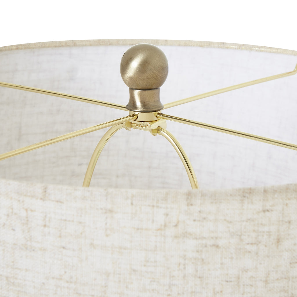 Fern White Wicker Globe Table Lamp