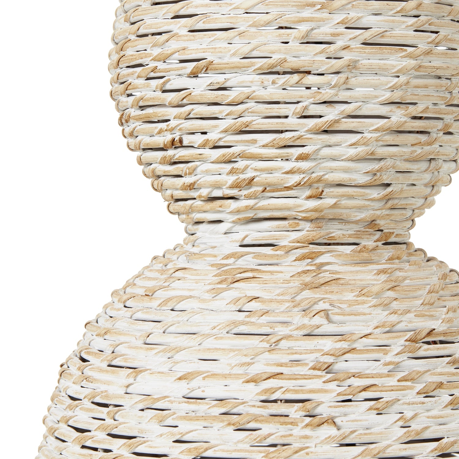 Fern White Wicker Globe Table Lamp