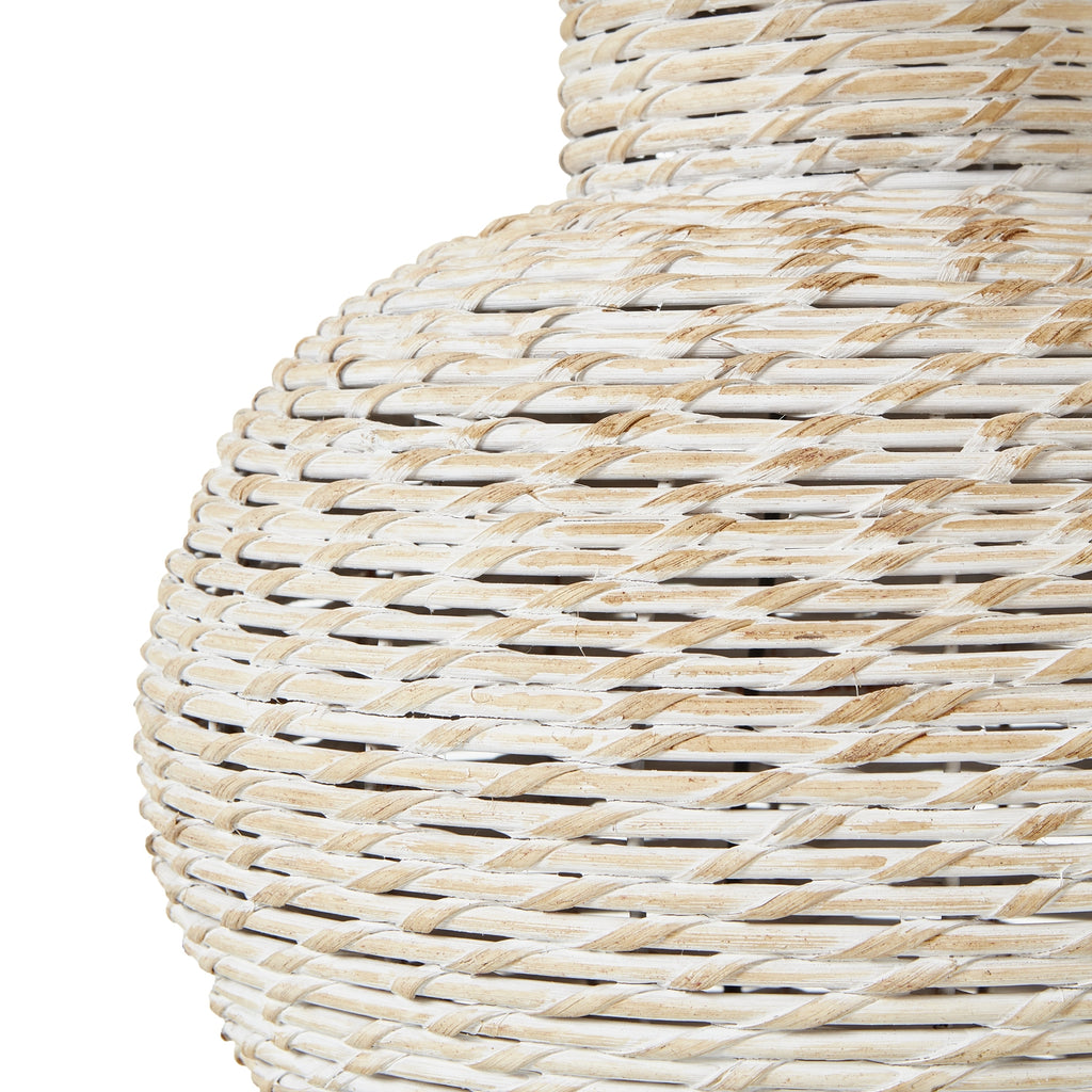 Ferm White Wicker Table Lamp - Large