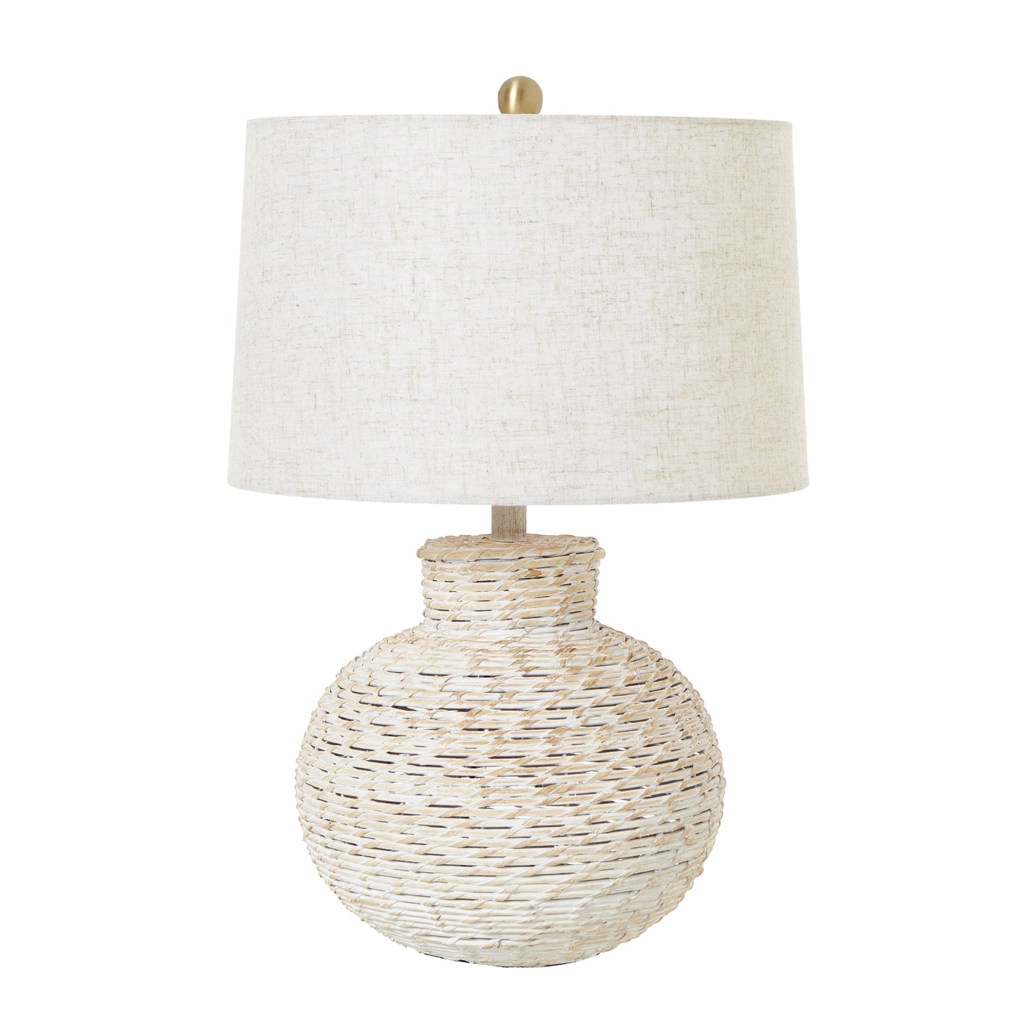 Ferm White Wicker Table Lamp - Large