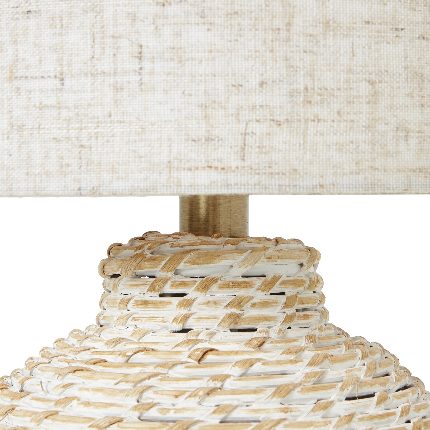 Fern White Wicker Table Lamp - Small
