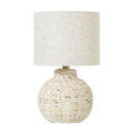 Fern White Wicker Table Lamp - Small