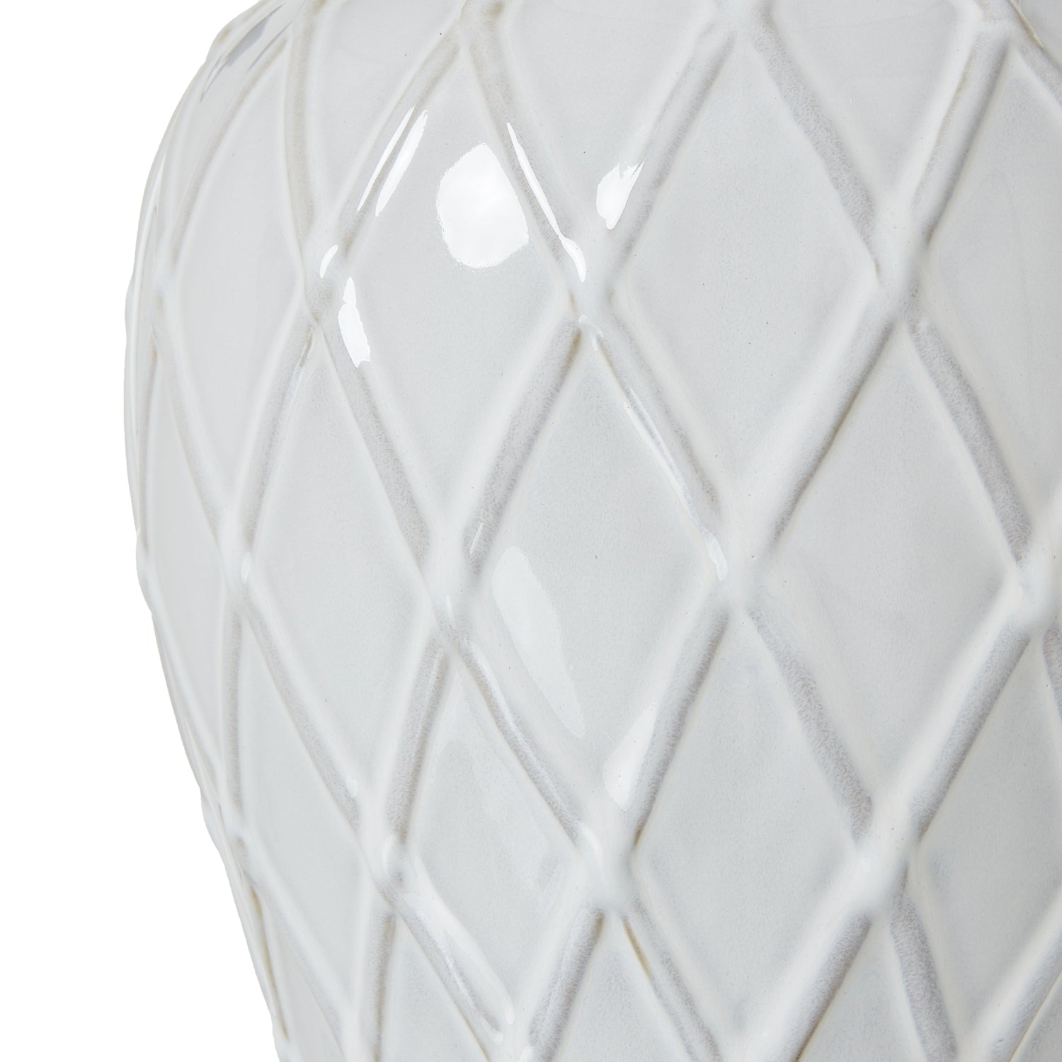 Aspen White Ceramic Ginger Jar Lamp With Linen Shade