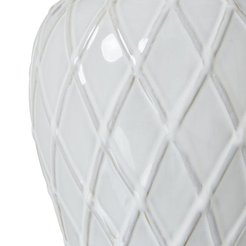 Aspen White Ceramic Ginger Jar Lamp With Linen Shade