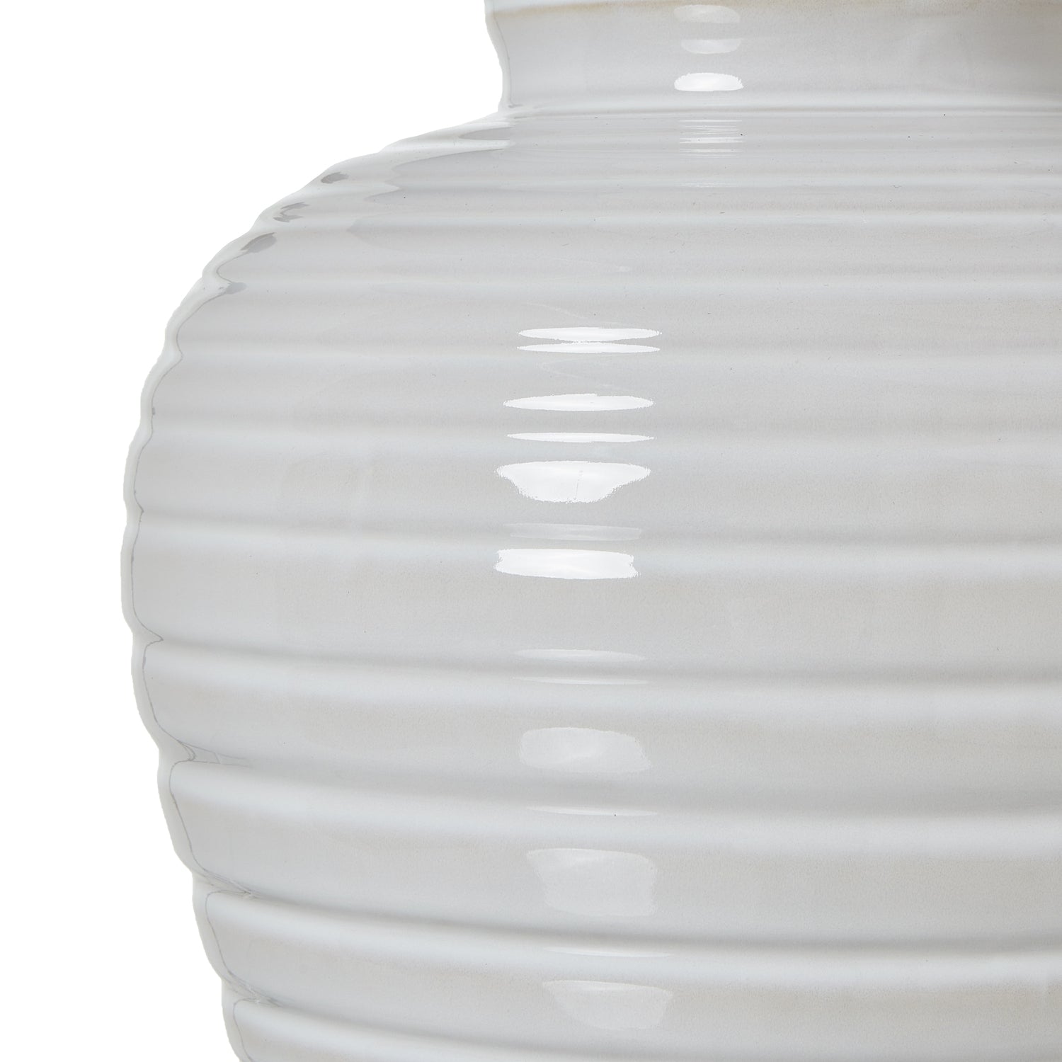 Saffron White Ceramic Pot Lamp With Linen Shade
