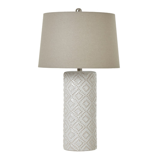 Novae Ceramic Lamp With Linen Shade
