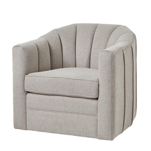 Ember Swivel Chair In Oatmeal Twill