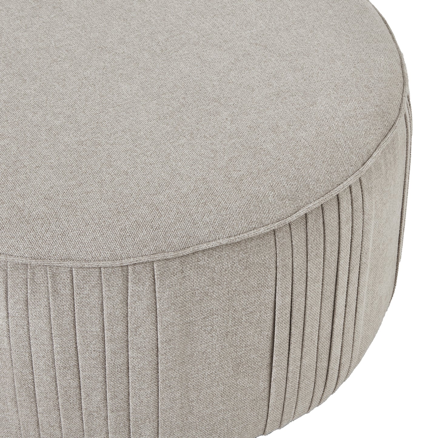 Ember Swivel Ottoman In Oatmeal Twill