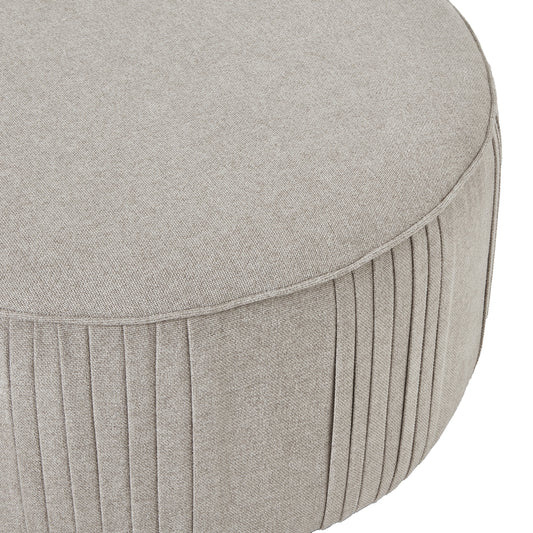Ember Swivel Ottoman In Oatmeal Twill