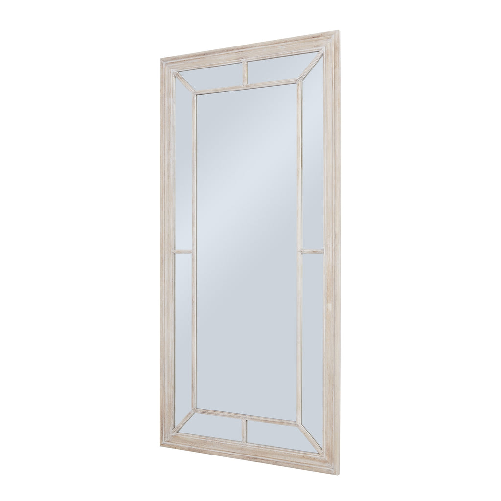 Kaia Washed Wood Framed Window Mirror - Large