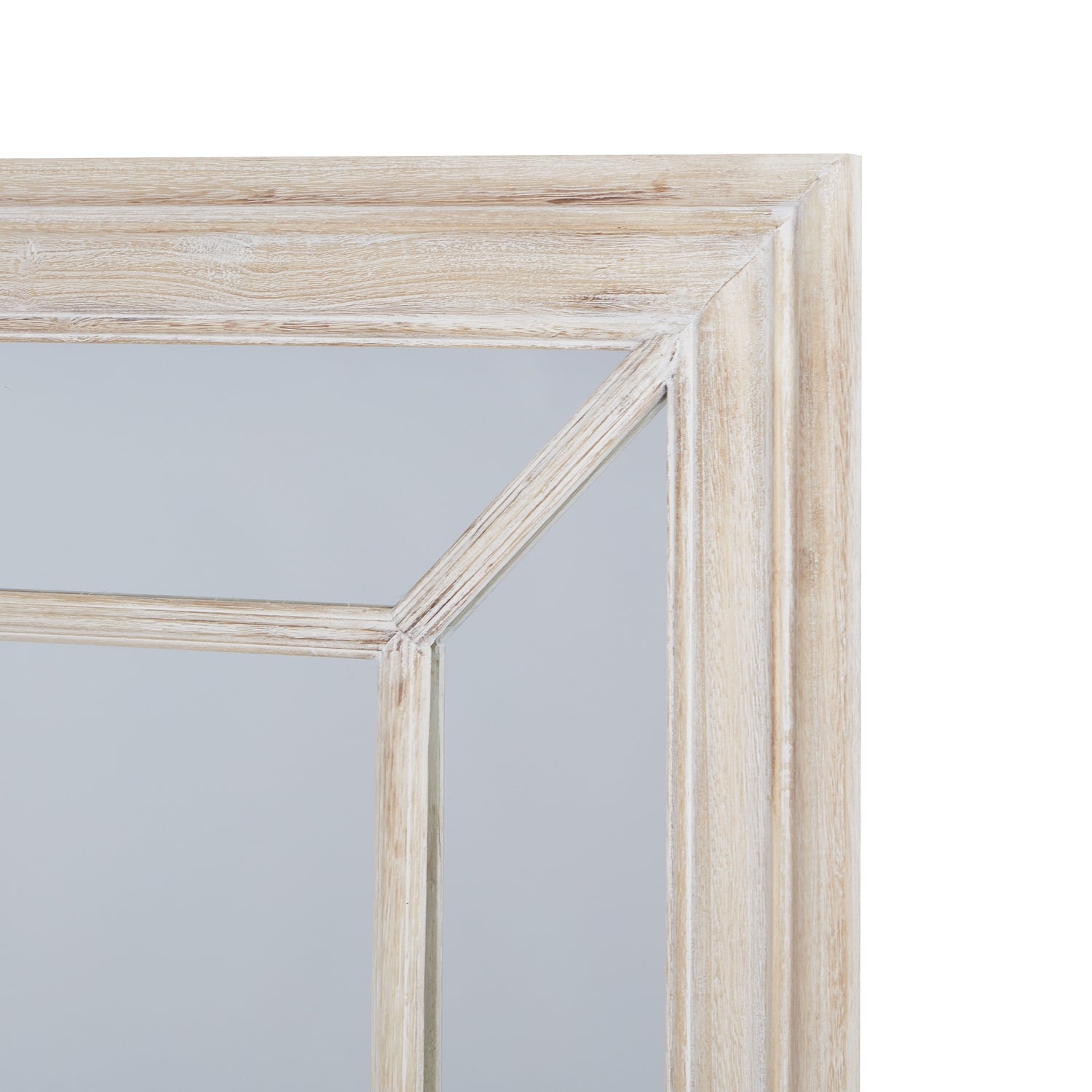 Kaia Washed Wood Framed Window Mirror - Large