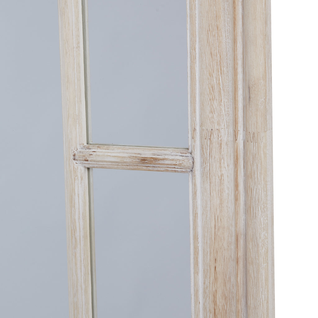 Kaia Washed Wood Framed Window Mirror - Large