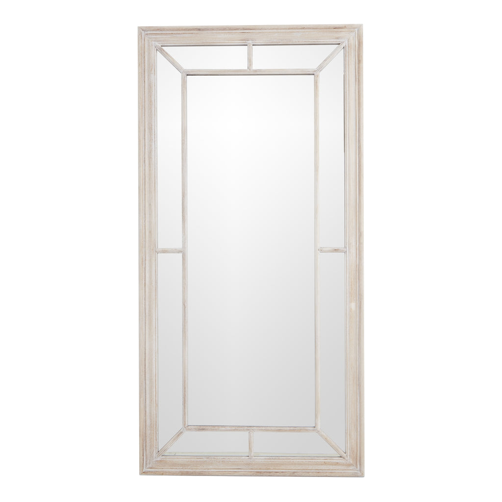 Kaia Washed Wood Framed Window Mirror - Large