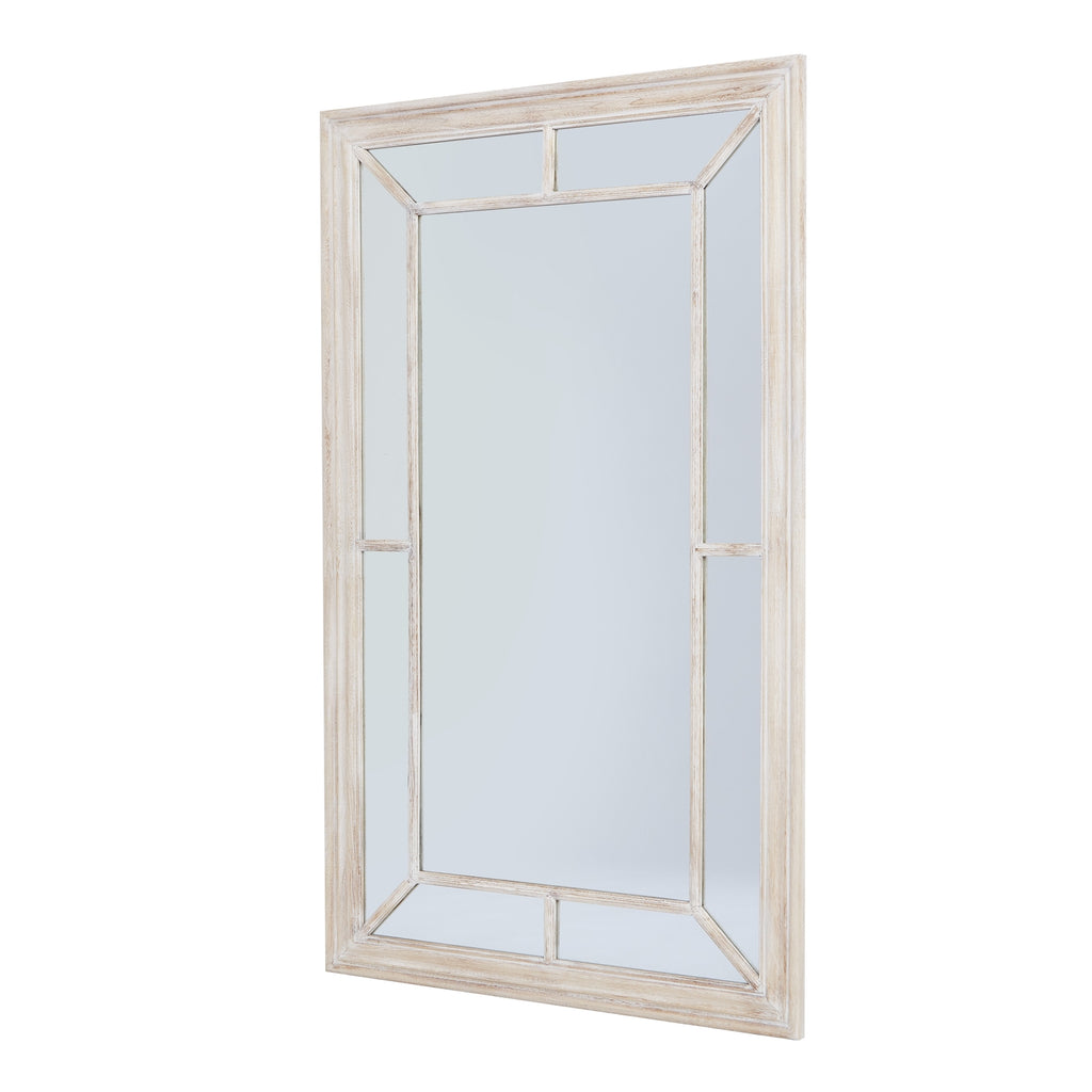 Edena Washed Wood Framed Window Mirror