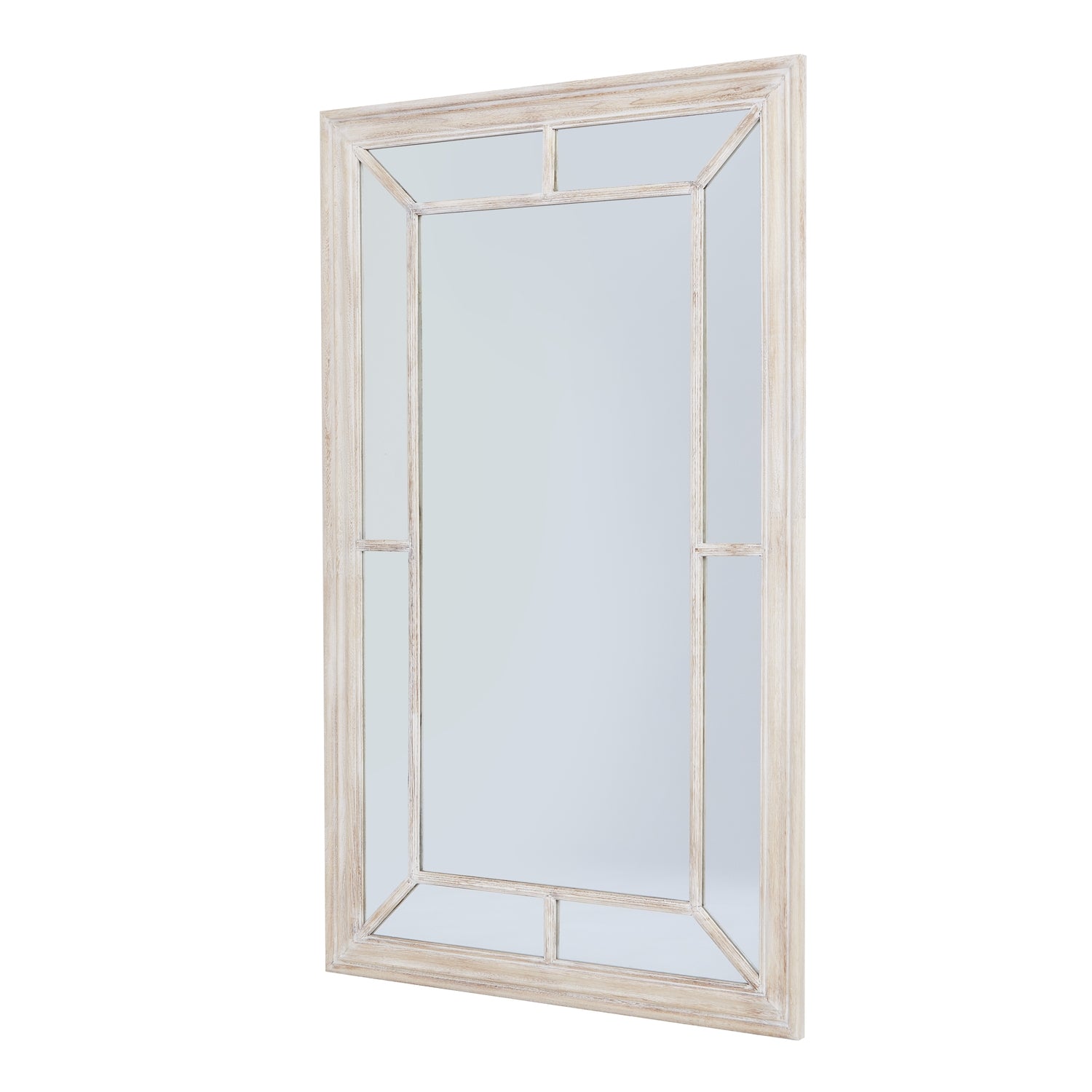 Edena Washed Wood Framed Window Mirror