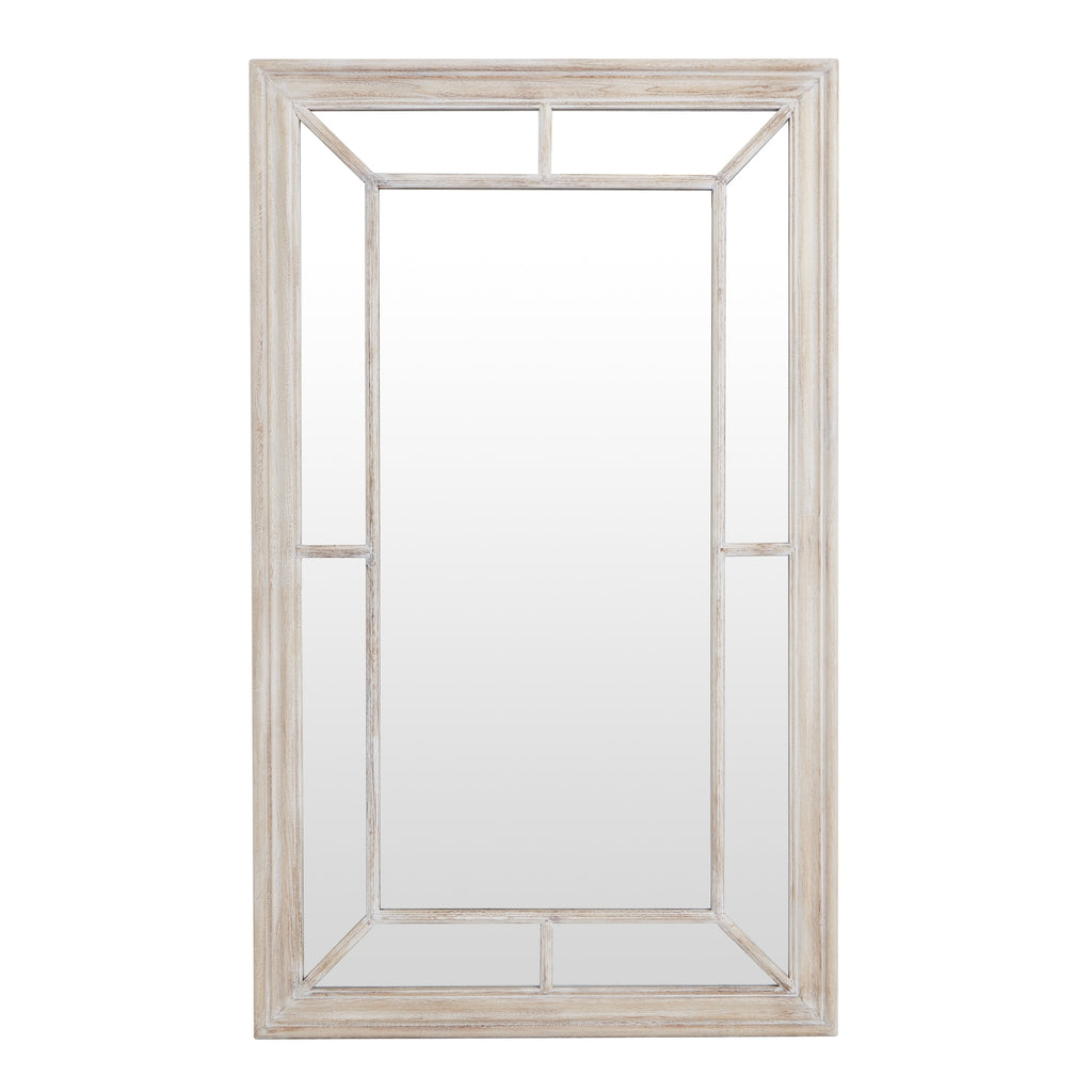Edena Washed Wood Framed Window Mirror