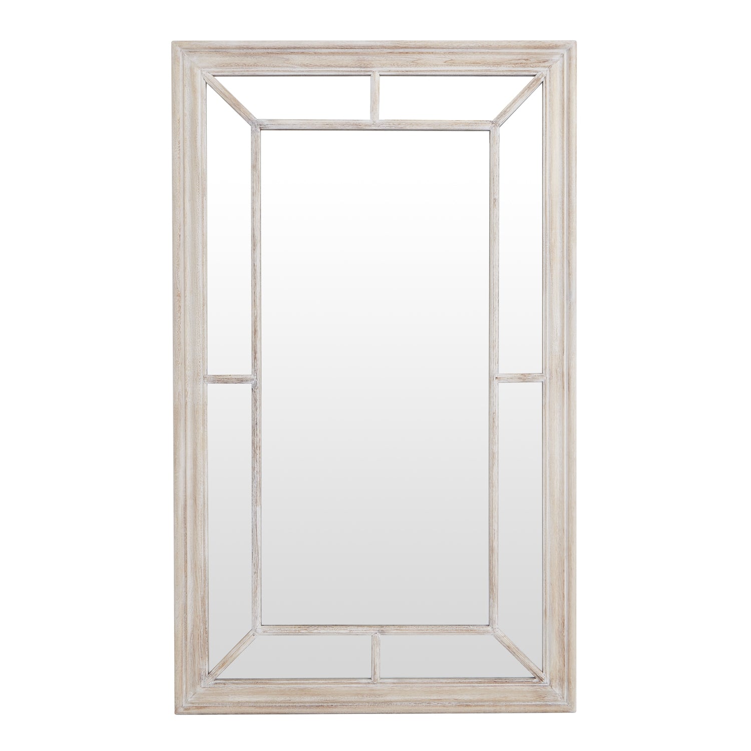 Edena Washed Wood Framed Window Mirror