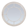 Edena Washed Wood Framed Round Mirror
