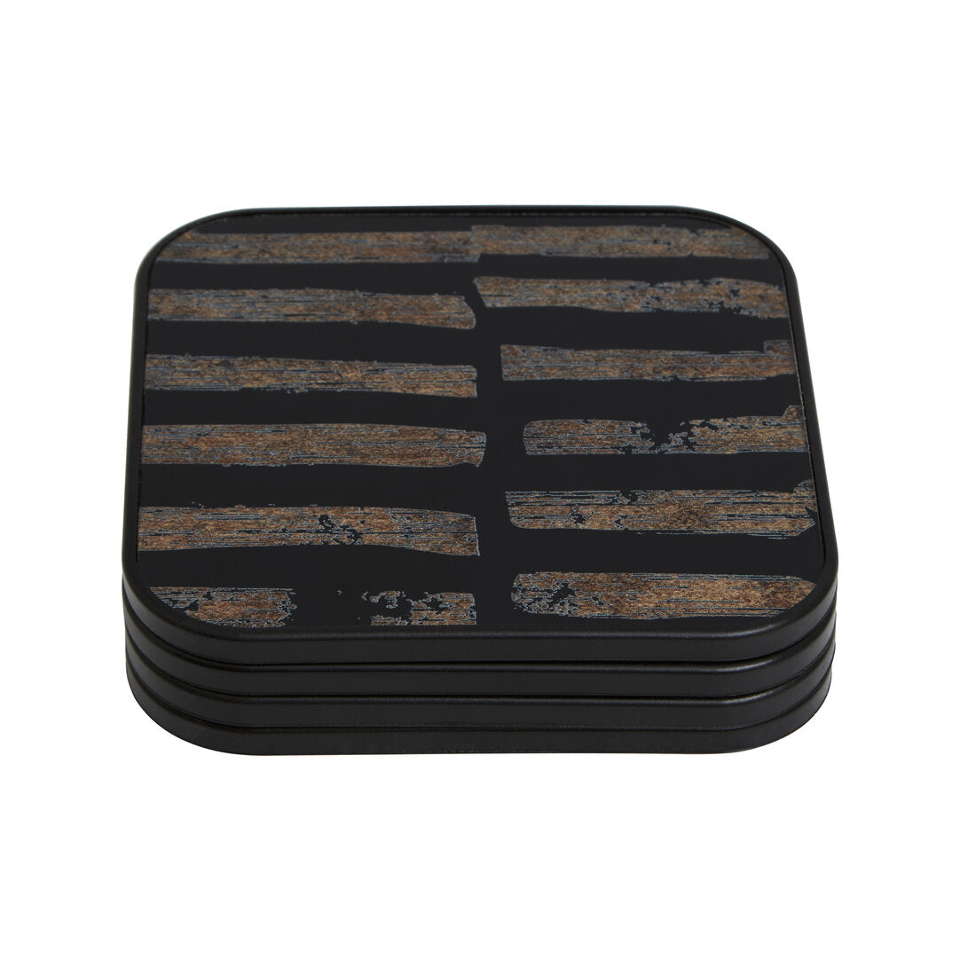 Varell Black & Gold Coasters - Set of 4