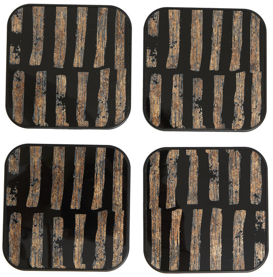 Varell Black & Gold Coasters - Set of 4