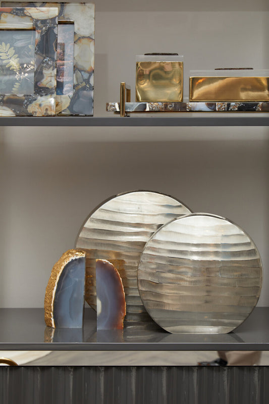 Lumi Grey and Gold Bookends