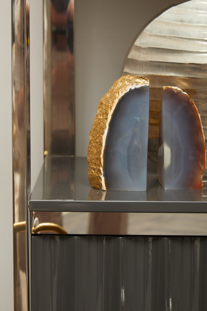 Lumi Grey and Gold Bookends