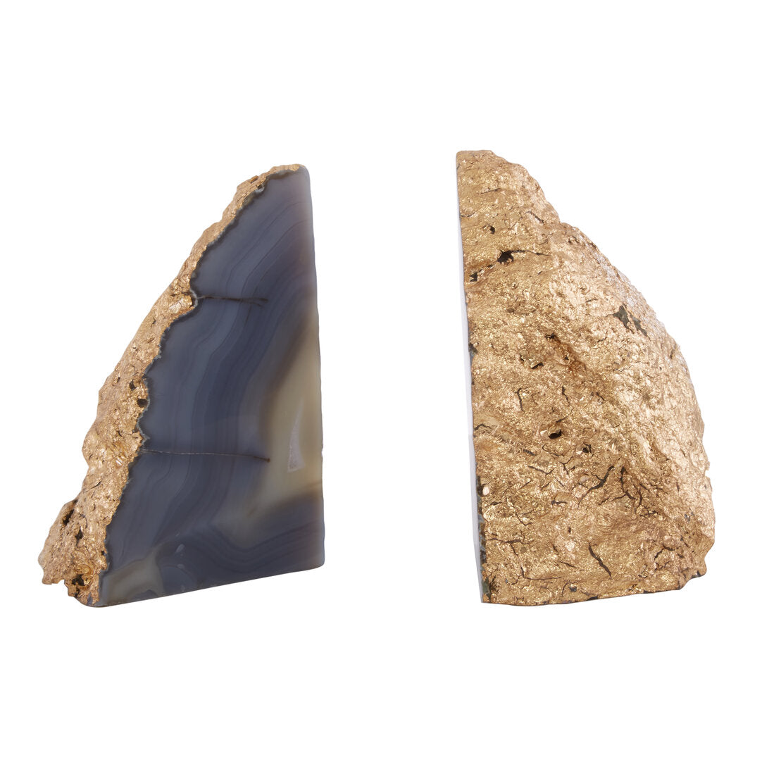 Lumi Grey and Gold Bookends