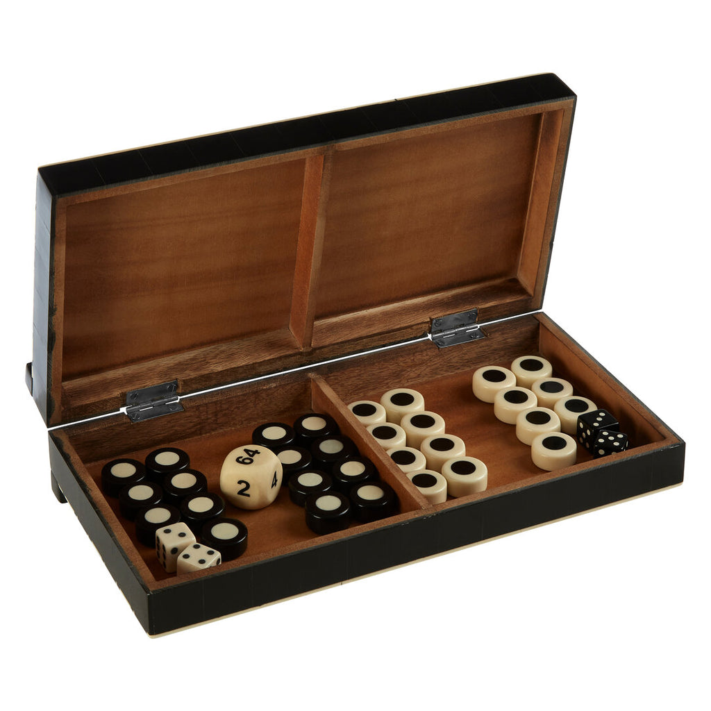 Byford Foldable Backgammon Set - Black and White