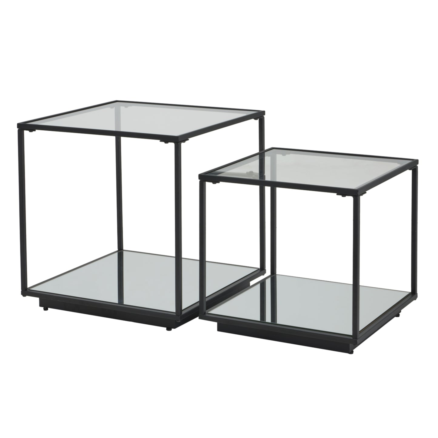 Barnard Black Framed Set Of 2 Side Tables